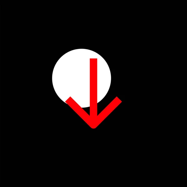 Icono Flecha Vectorial Plana Minimalista Sobre Fondo Negro — Vector de stock