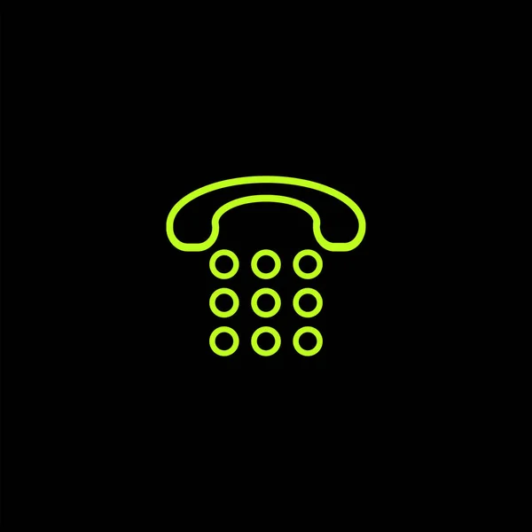 Icône Minimaliste Vecteur Téléphone Plat Sur Fond Noir — Image vectorielle