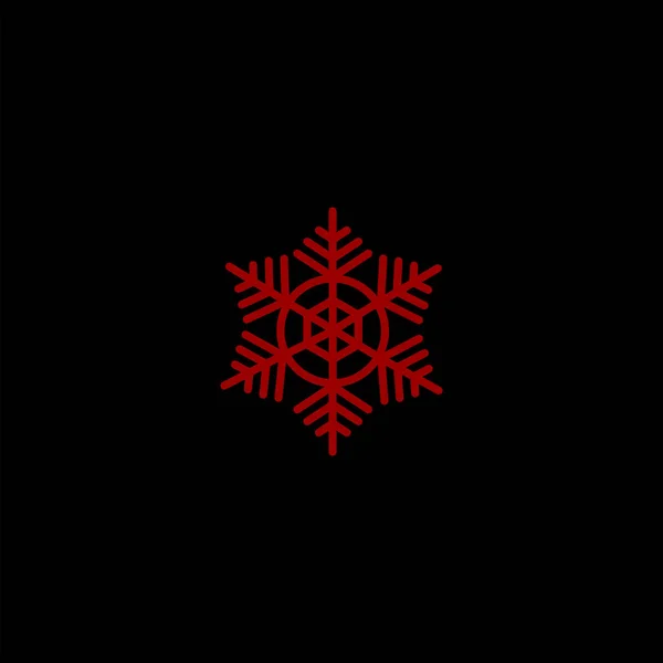 Minimalistisches Flaches Vektorsymbol Auf Schwarzem Hintergrund Konzept Für Den Winterurlaub — Stockvektor
