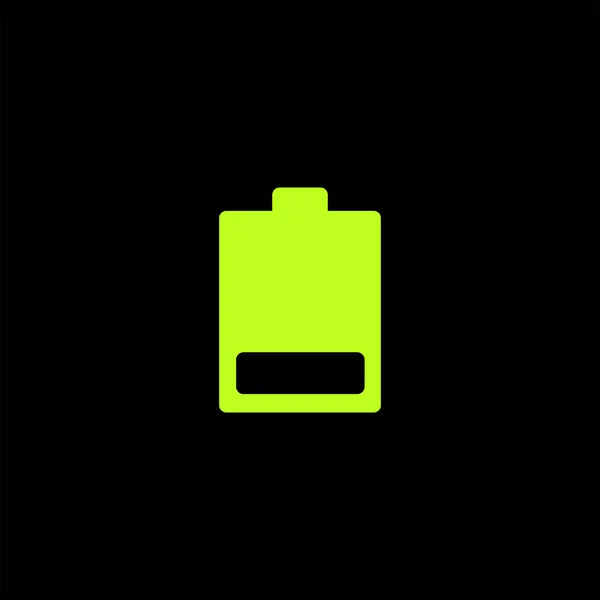Icona Vettoriale Batteria Scarica Minimalista Sfondo Nero — Vettoriale Stock