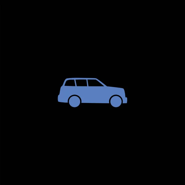 Ilustración Vectorial Del Icono Del Coche Sobre Fondo Negro — Archivo Imágenes Vectoriales