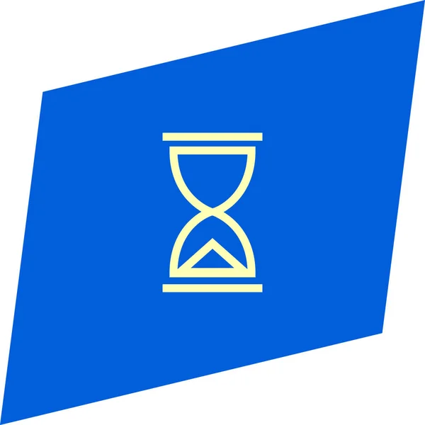 Minimalista Vector Plano Reloj Arena Icono Sobre Fondo Azul — Vector de stock