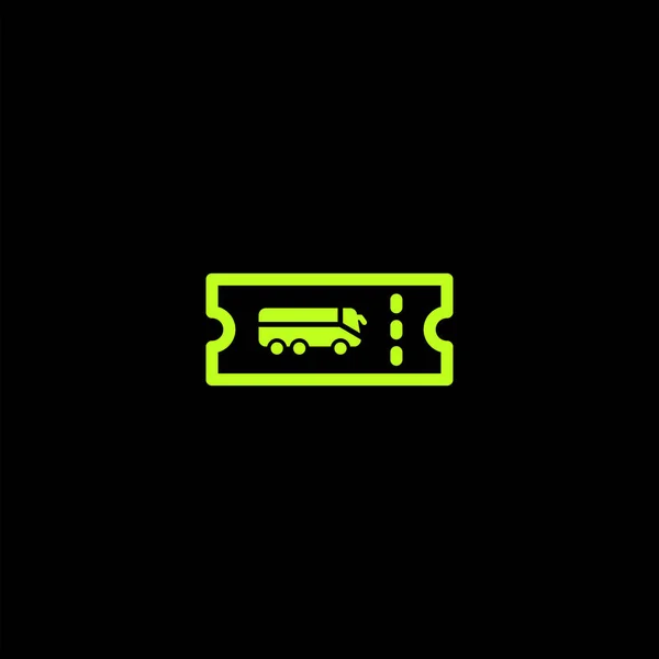 Minimalistic Flat Vector Transport Icon Black Background Traveling Concept — Stock Vector