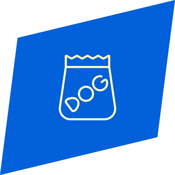 Icône Vectorielle Plate Minimaliste Sur Fond Bleu Concept Animal Domestique — Image vectorielle