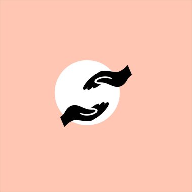 eller düz renkli arka plan üzerinde vektör simgesi