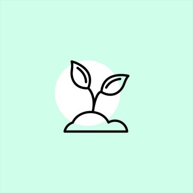 renkli arka plan bitki düz vektör simgesine