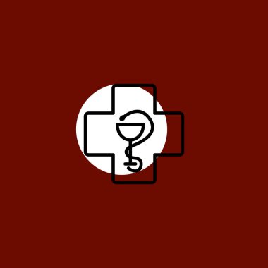 renkli arka plan üzerinde tıbbi düz vektör simgesi