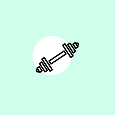 renkli arka plan üzerinde halter düz vektör simgesi