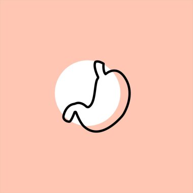 yemek borusu düz vektör simge renkli arka plan üzerinde