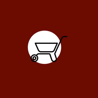 Barrow düz vektör simge renkli arka plan üzerinde