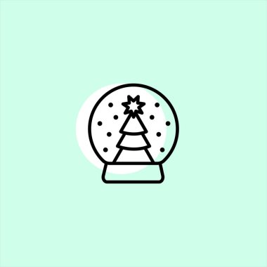 Noel galss topu düz vektör simge renkli arka plan üzerinde