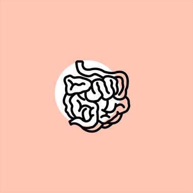 bağırsak düz vektör simge renkli arka plan üzerinde