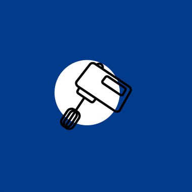 Mikser düz vektör simge renkli arka plan üzerinde