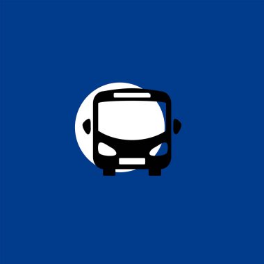 otobüs düz vektör simge renkli arka plan üzerinde