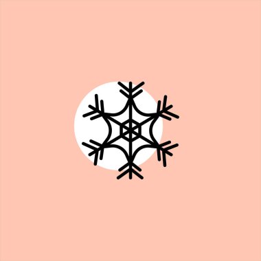 kar tanesi düz vektör simge renkli arka plan üzerinde