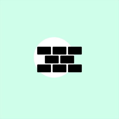 tuğla duvar düz vektör simge renkli arka plan üzerinde