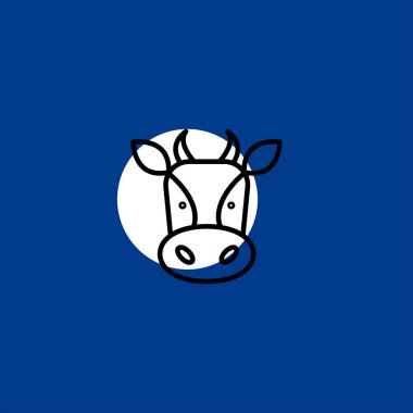 renkli arka plan üzerinde boğa düz vektör simgesi