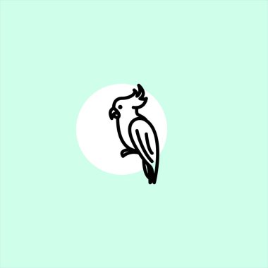 papağan düz vektör simge renkli arka plan üzerinde