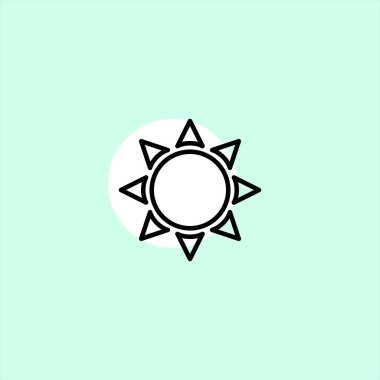 Güneş düz vektör simge renkli arka plan üzerinde