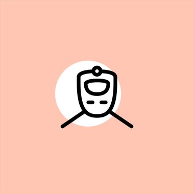 Tren yassı vektör simge renkli arka plan üzerinde