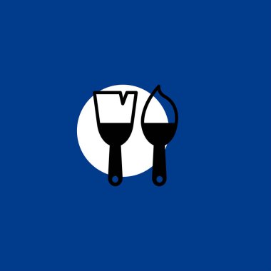 Fırçalar vektör simge renkli arka plan üzerinde düz