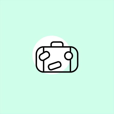 bavul düz vektör simge renkli arka plan üzerinde