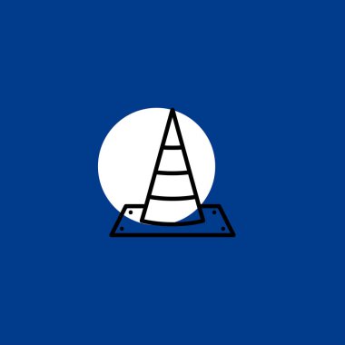 trafik koni düz vektör simge renkli arka plan üzerinde