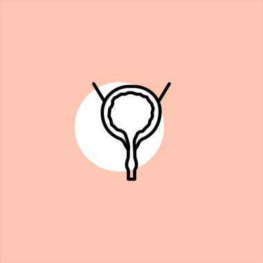 böbrek düz vektör simge renkli arka plan üzerinde