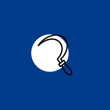 Orak düz vektör simge renkli arka plan üzerinde