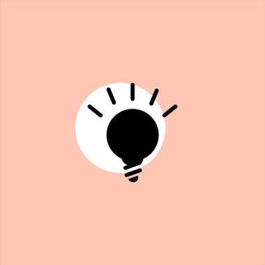 ampul düz vektör simge renkli arka plan üzerinde