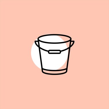 kova düz vektör simge renkli arka plan üzerinde