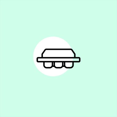 Öğle Yemeği kutusu düz vektör simge renkli arka plan üzerinde