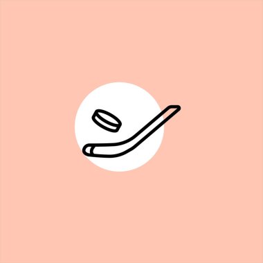 Hokey sopası düz vektör simge renkli arka plan üzerinde