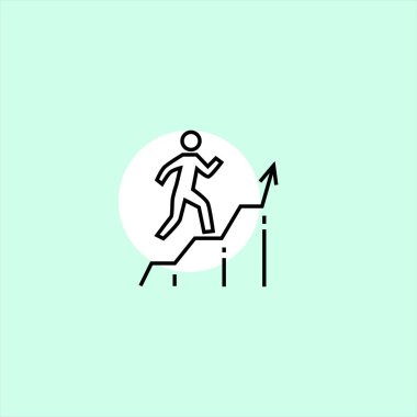 kişi runnning renkli arka plan üzerinde grafik düz vektör simgesine