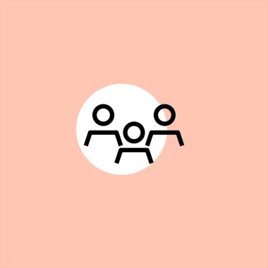 Grup düz vektör simgesi renkli arka plan üzerinde