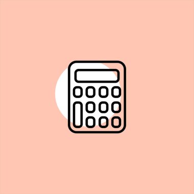 hesap makinesi düz vektör simge renkli arka plan üzerinde
