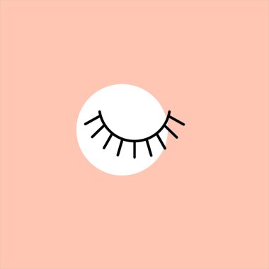 kirpik düz vektör simge renkli arka plan üzerinde