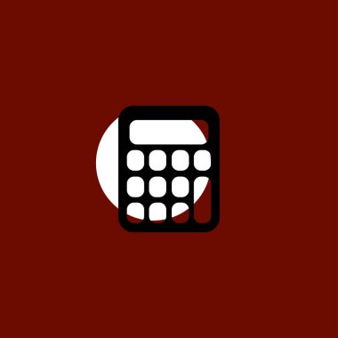 hesap makinesi düz vektör simge renkli arka plan üzerinde