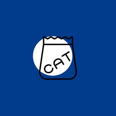 Kedi Gıda düz vektör simge renkli arka plan üzerinde