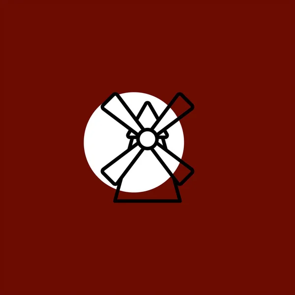 Иконка Ветряной Мельницы Цветном Фоне — стоковый вектор