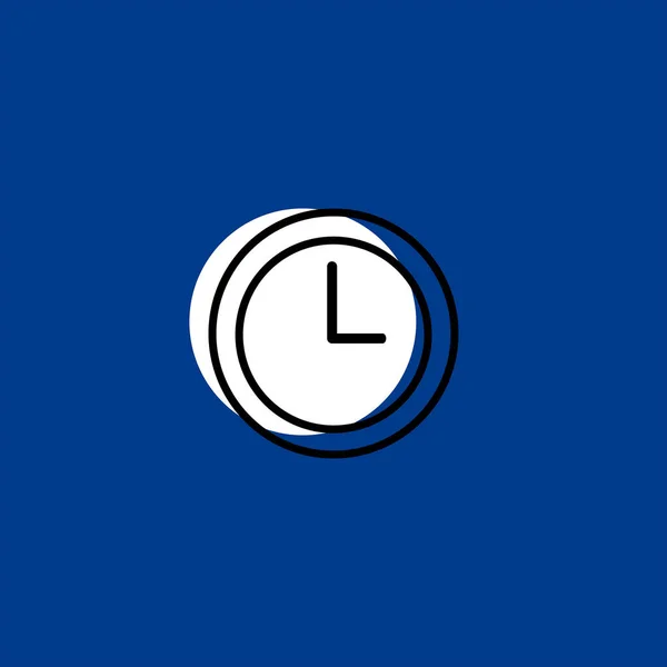 Reloj Icono Vector Plano Sobre Fondo Colorido — Archivo Imágenes Vectoriales