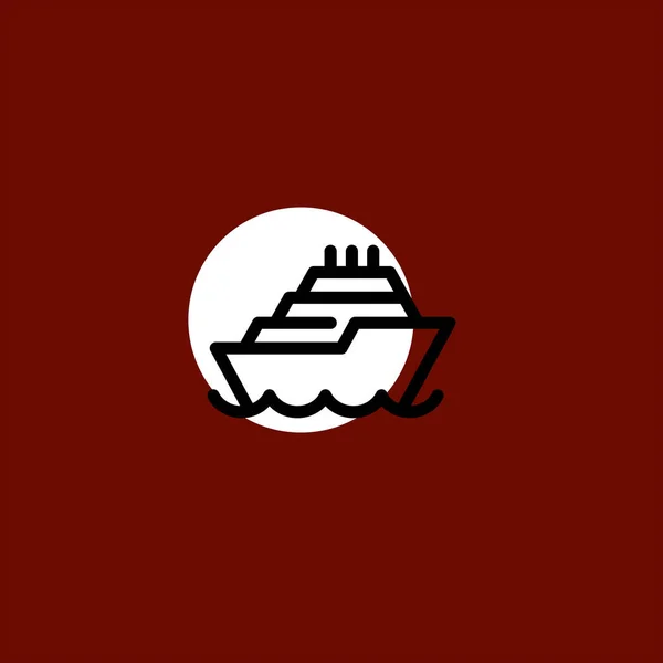 Круїзний Корабель Плоский Векторний Значок Барвистому Фоні — стоковий вектор