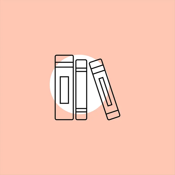 Libros Icono Vector Plano Sobre Fondo Colorido — Vector de stock