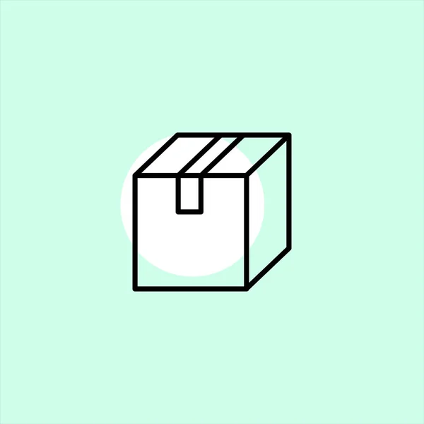Papierbox Flache Vektor Symbol Auf Buntem Hintergrund — Stockvektor