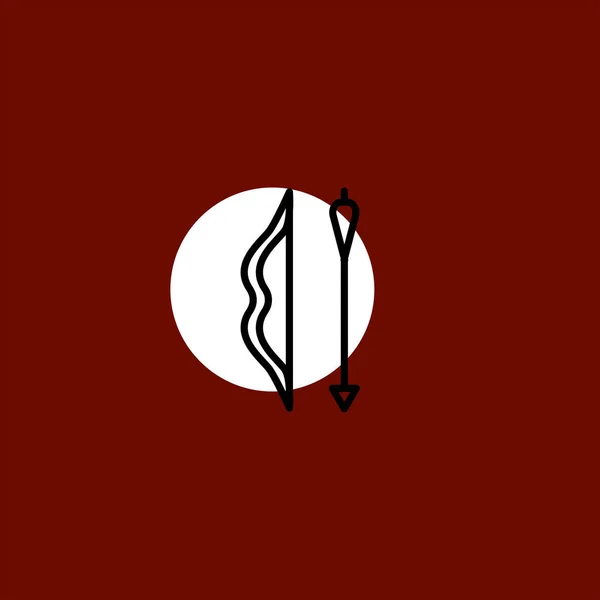 Значок Лука Стрелы Плоский Вектор Красочном Фоне — стоковый вектор