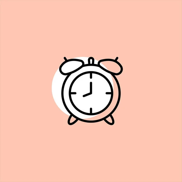 Reloj Icono Vector Plano Sobre Fondo Colorido — Archivo Imágenes Vectoriales