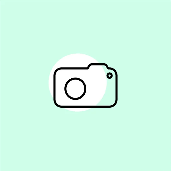 Icône Vecteur Plat Caméra Sur Fond Coloré — Image vectorielle