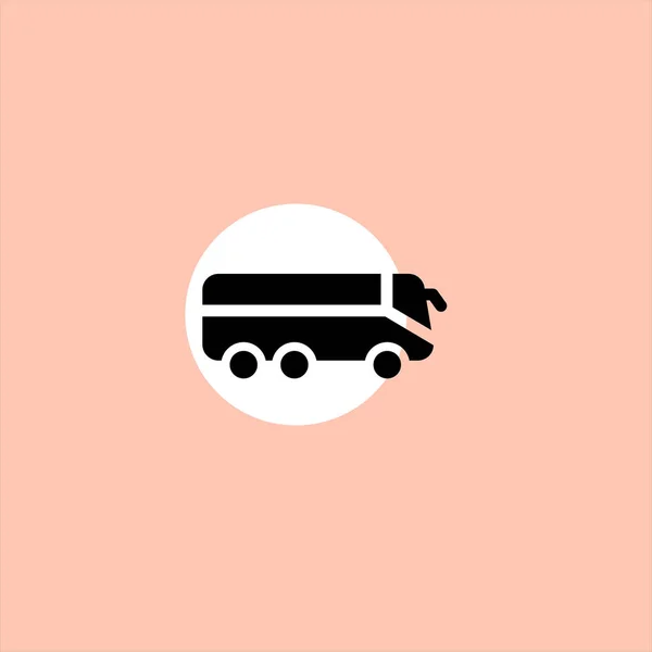 Icono Vector Plano Bus Sobre Fondo Colorido — Vector de stock