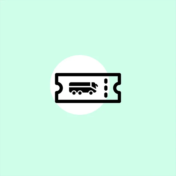 Εικονίδιο Επίπεδη Διάνυσμα Εισιτηρίων Λεωφορείων Πολύχρωμο Φόντο — Διανυσματικό Αρχείο