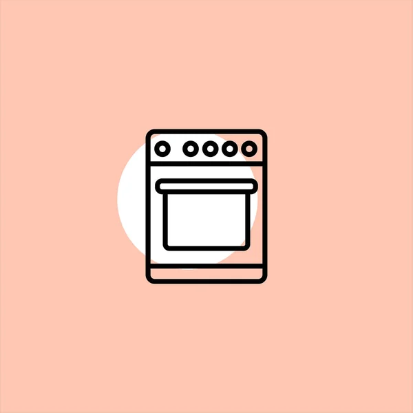 Stove Flat Vector Icon Colorful Background — Stock Vector